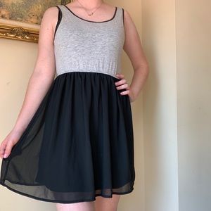 black and gray a line dress